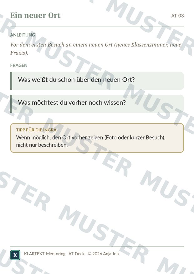 Beispielkarte AT · Impulskarten für Kinder im Autismus-Spektrum