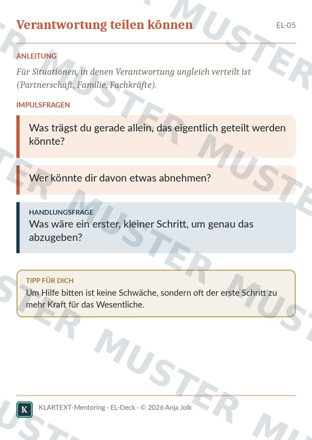Beispielkarte EL · Reflexionskarten für Eltern