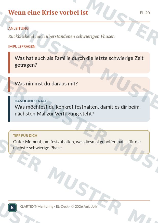 Beispielkarte EL · Reflexionskarten für Eltern