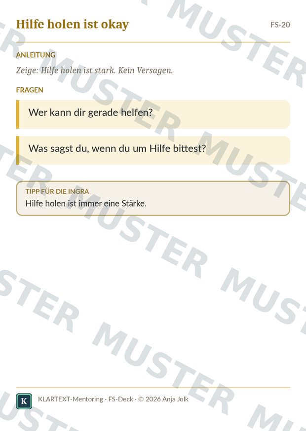 Beispielkarte FS · Impulskarten für die Förderschule