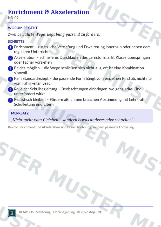 Beispielkarte HB · Hochbegabungsdeck