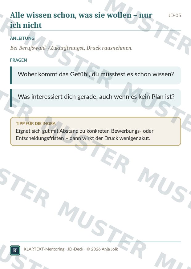 Beispielkarte JD · Coaching-Impulskarten für Jugendliche