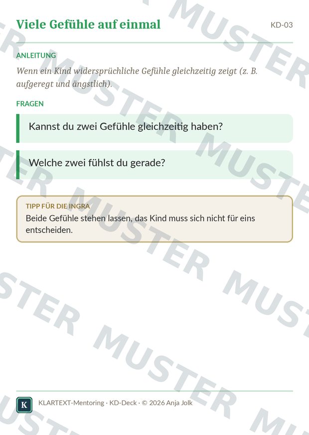 Beispielkarte KD · Coaching-Impulskarten für Grundschulkinder