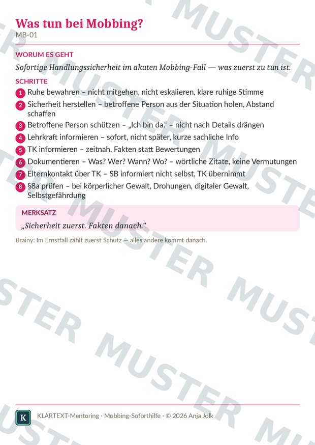 Beispielkarte MB · Mobbing-Soforthilfe-Materialien