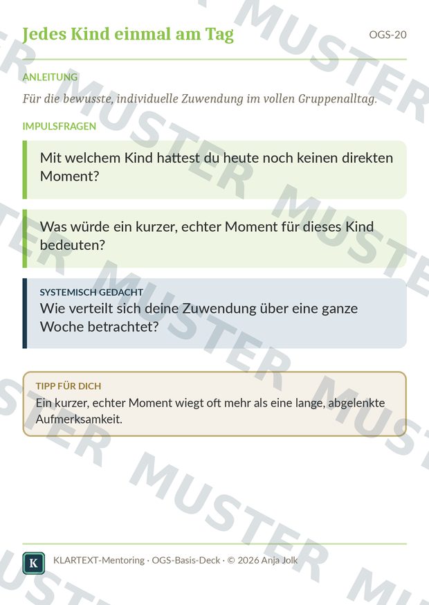 Beispielkarte OGS · Impulskarten Offene Ganztagsschule