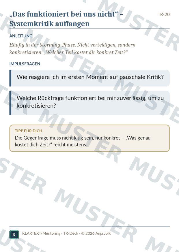 Beispielkarte TR · Trainer-Reflexionskarten