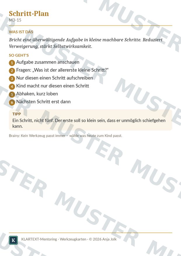 Beispielkarte Werkzeugkarten-Deck – Mini-Interventionen
