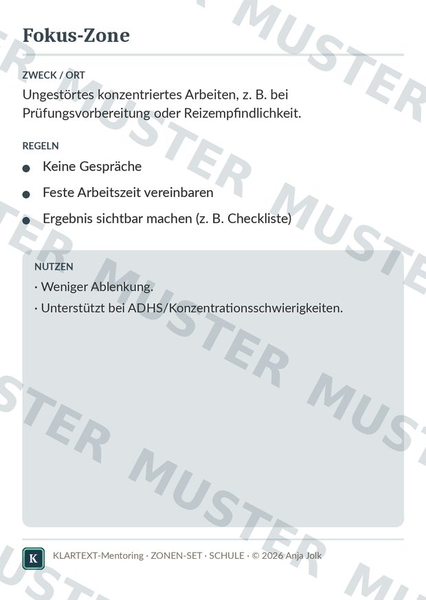 Beispielkarte ZS · Zonen-Set Jugendliche – Schule & Zuhause